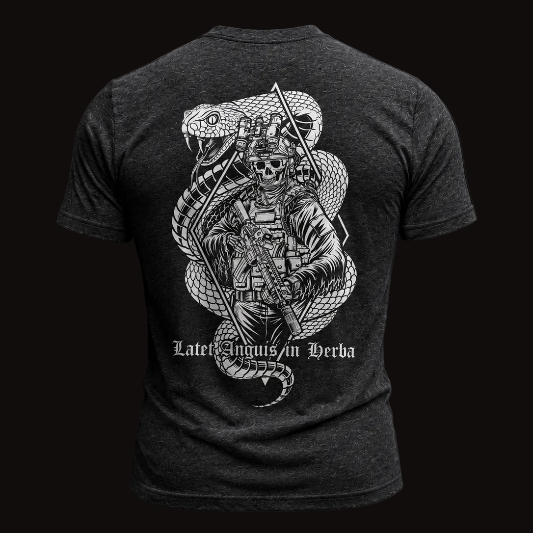 Latet Anguis in Herba Tee OD Green